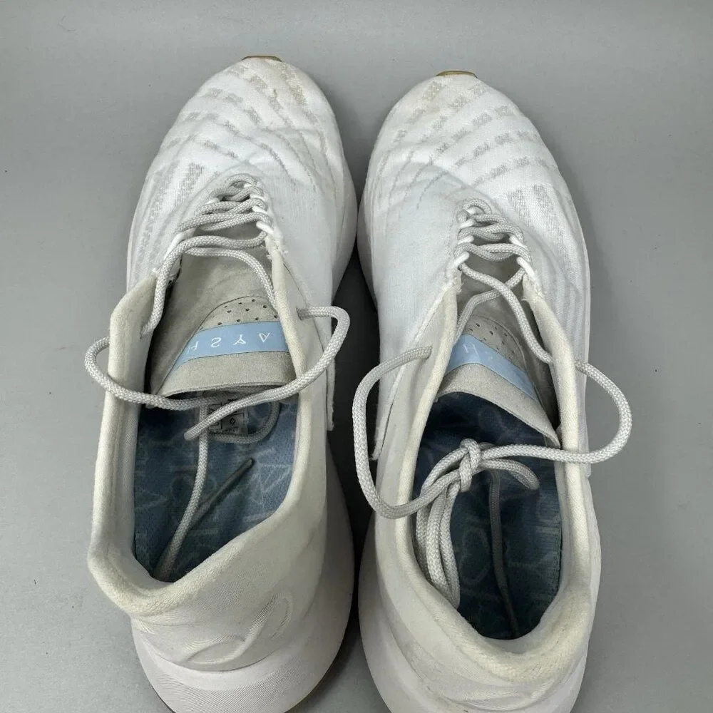 Saysh One White Round Toe Lace-Up Low Top Running Sneaker Womens Shoes Size 9